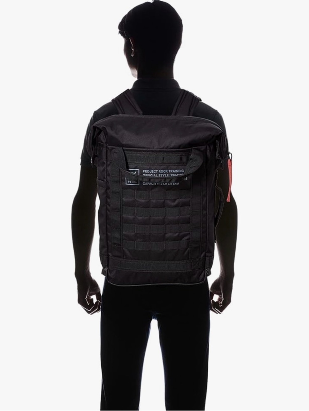 Under Armour Black Backpack with Red Pull Tab - Men's Tactical Pack